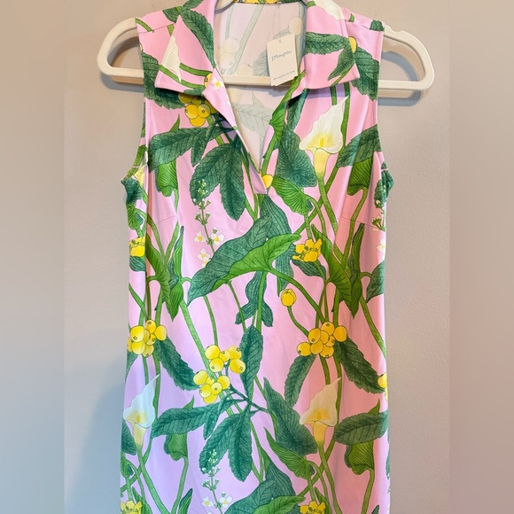J. Mclaughlin • NWT Ayla Dress Catalina Cloth Lily Frond Pink Green XS Preppy - Picture 9 of 12